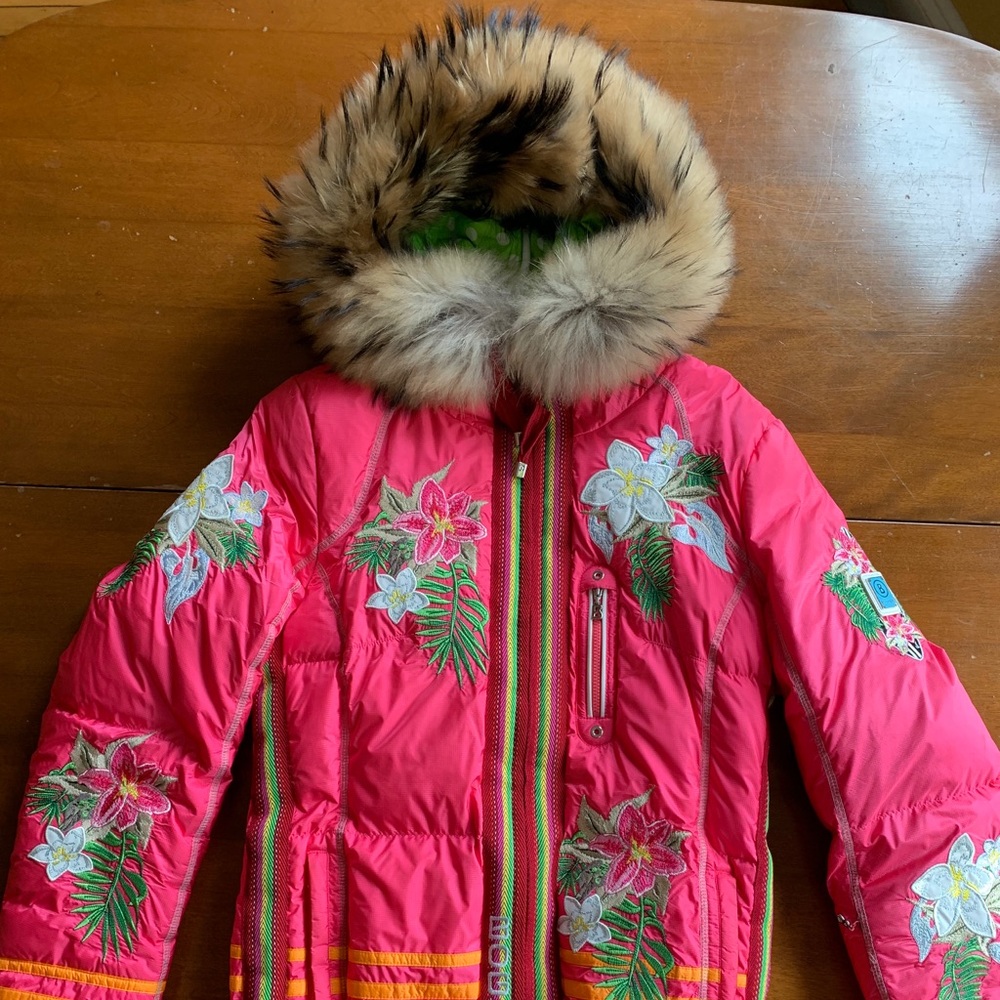 Bogner Reversible Down Ski Jacket Fox Fur Hood